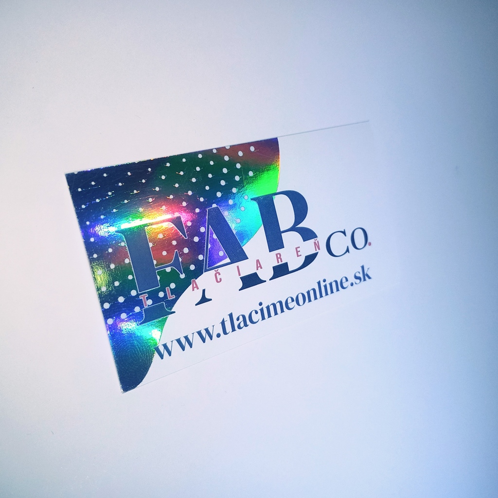 Tlačiareň Fab Co. tlač luxusných vizitiek s hologramovou fóliou